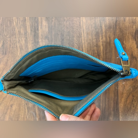 Ann Taylor Blue Leather Wristlet/Clutch - Picture 3 of 4